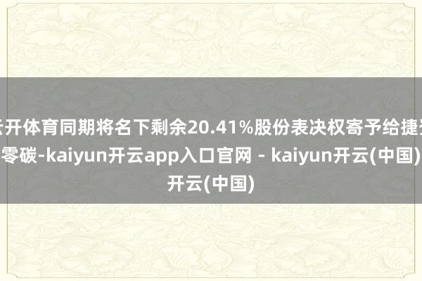 云开体育同期将名下剩余20.41%股份表决权寄予给捷登零碳-kaiyun开云app入口官网 - kaiyun开云(中国)