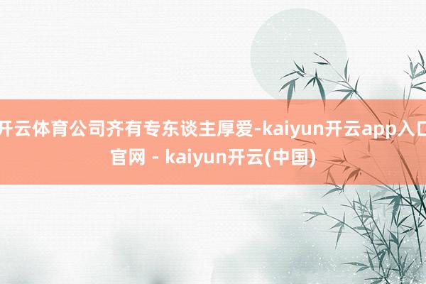 开云体育公司齐有专东谈主厚爱-kaiyun开云app入口官网 - kaiyun开云(中国)