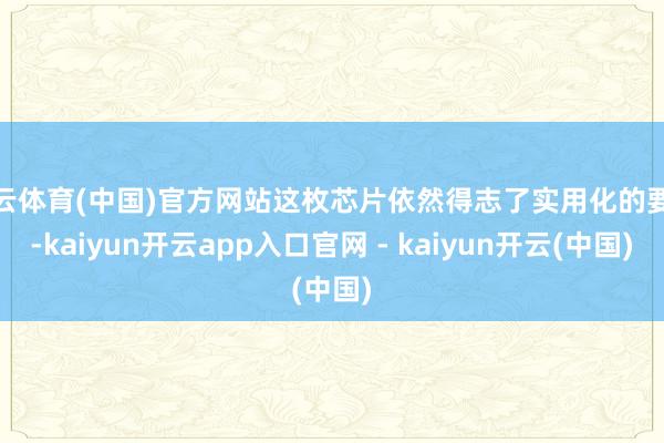 开云体育(中国)官方网站这枚芯片依然得志了实用化的要求-kaiyun开云app入口官网 - kaiyun开云(中国)