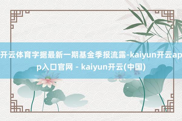 开云体育字据最新一期基金季报流露-kaiyun开云app入口官网 - kaiyun开云(中国)