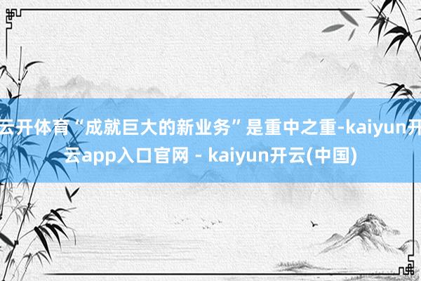 云开体育“成就巨大的新业务”是重中之重-kaiyun开云app入口官网 - kaiyun开云(中国)