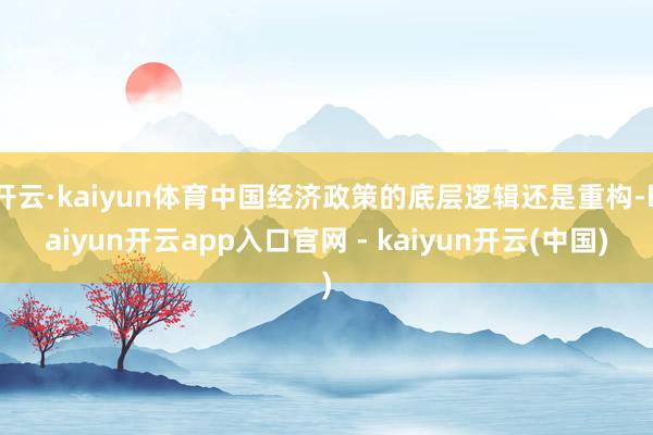 开云·kaiyun体育中国经济政策的底层逻辑还是重构-kaiyun开云app入口官网 - kaiyun开云(中国)