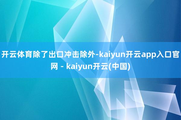 开云体育　　除了出口冲击除外-kaiyun开云app入口官网 - kaiyun开云(中国)
