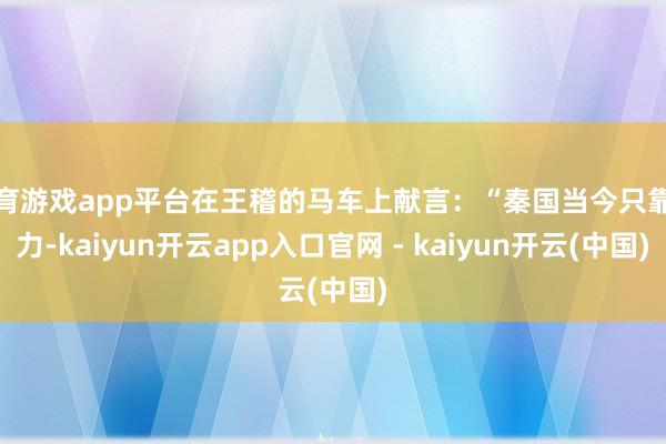 体育游戏app平台在王稽的马车上献言：“秦国当今只靠武力-kaiyun开云app入口官网 - kaiyun开云(中国)