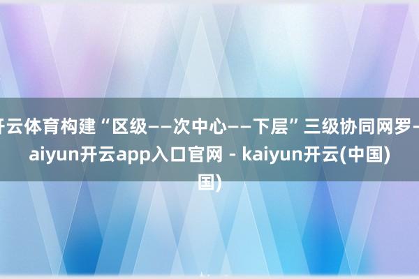 开云体育构建“区级——次中心——下层”三级协同网罗-kaiyun开云app入口官网 - kaiyun开云(中国)
