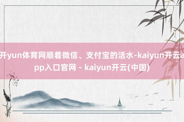 开yun体育网顺着微信、支付宝的活水-kaiyun开云app入口官网 - kaiyun开云(中国)